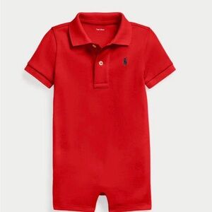 Ralph Lauren Baby Red Polo Romper